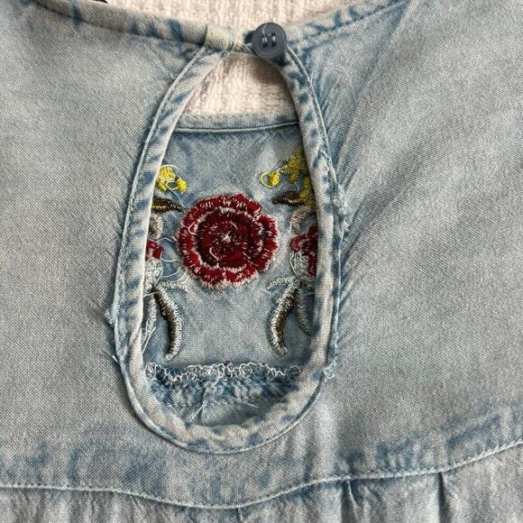 D&KADE Blue Jean Dress Baby Doll Boho Medium M Flowy Tunic Top - Picture 8 of 9